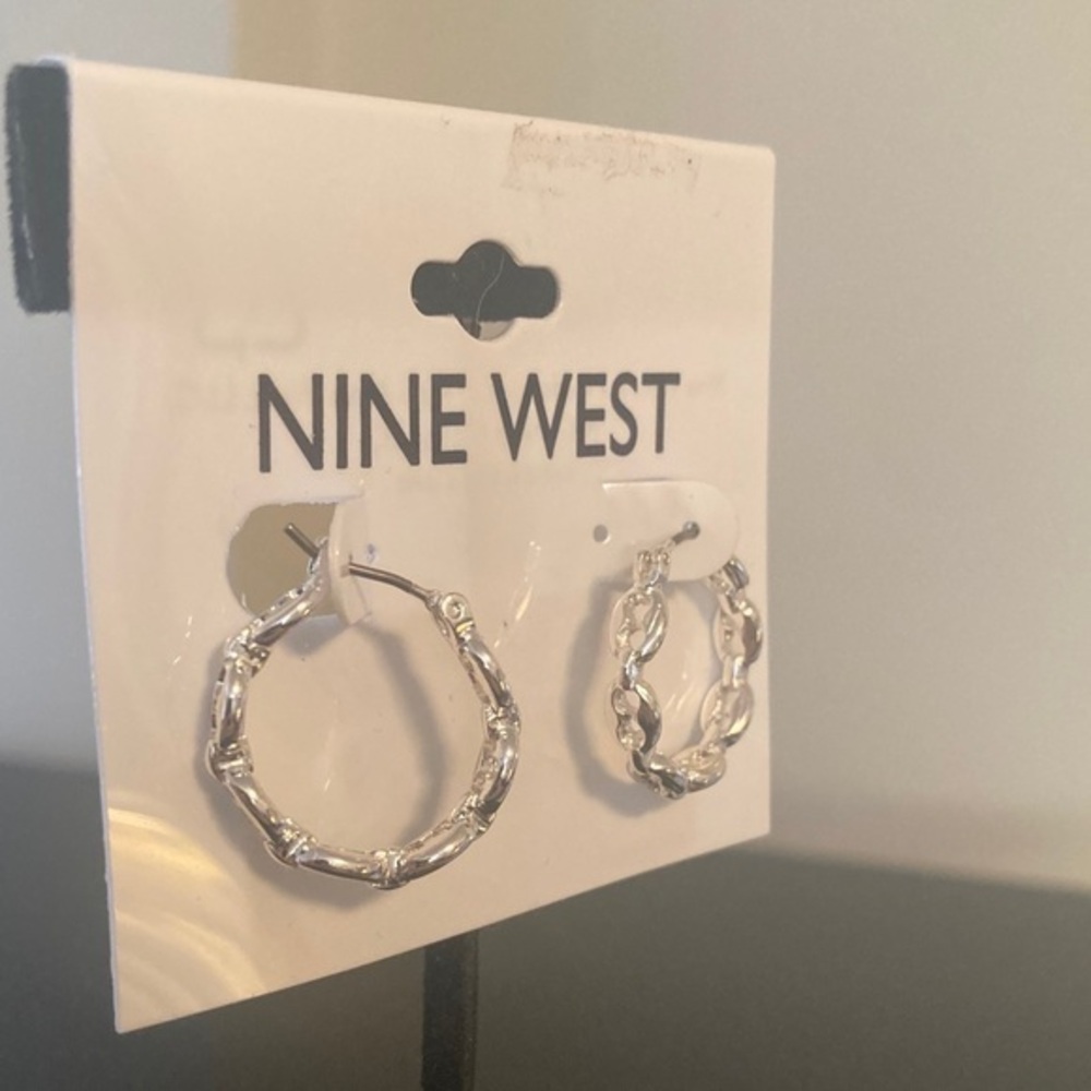 Nine West Textured Silver Earrings